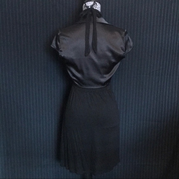 Plunging Neckline Black Sequin H & M Dress w/ Satin Le Chateau Bolero Jacket - Picture 12 of 15